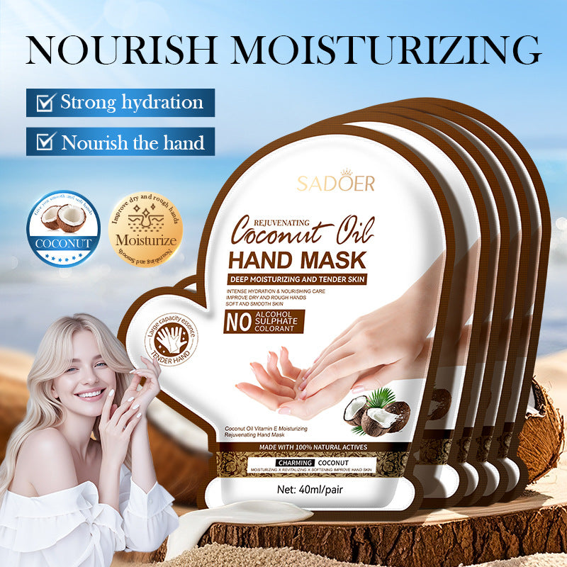 Coconut Oil Vitamin E Nourishing Hand Mask For Soft Smooth Skin