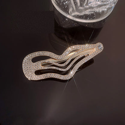 Irregular Lines Bang Sweet Cool Full Diamond Side Clip