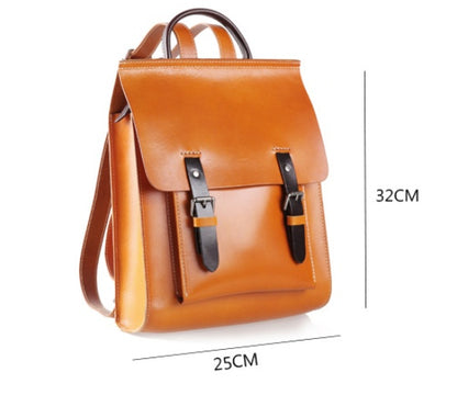 Cowhide school bag