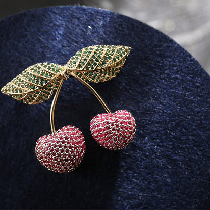 Women's Fruit Pin Cherries Temperament Brooch