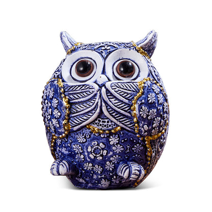 Blue And White Owl Home Creative Small Ornaments