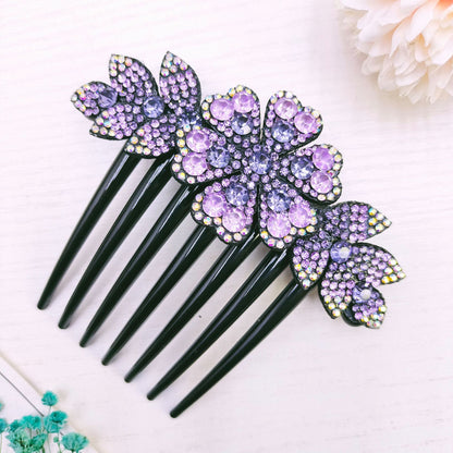 Simple All Match Luxury Full Diamond Updo Non-slip Hairclip Comb