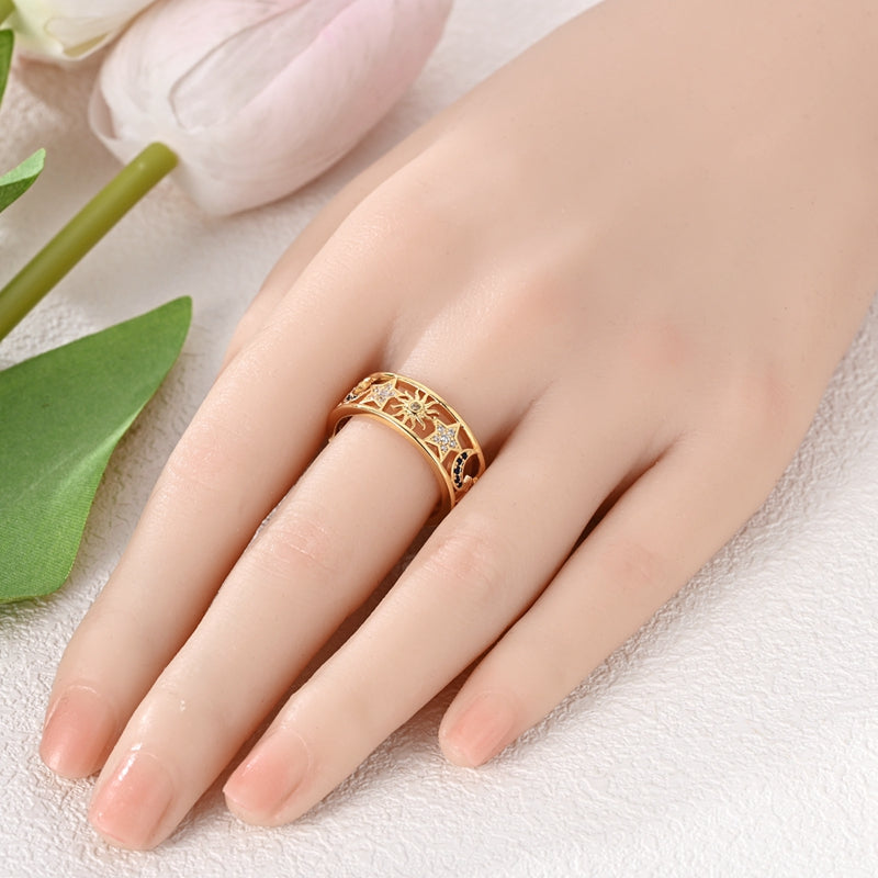Color-Block Titanium Steel Ring For Women Non-Fading Jewelry