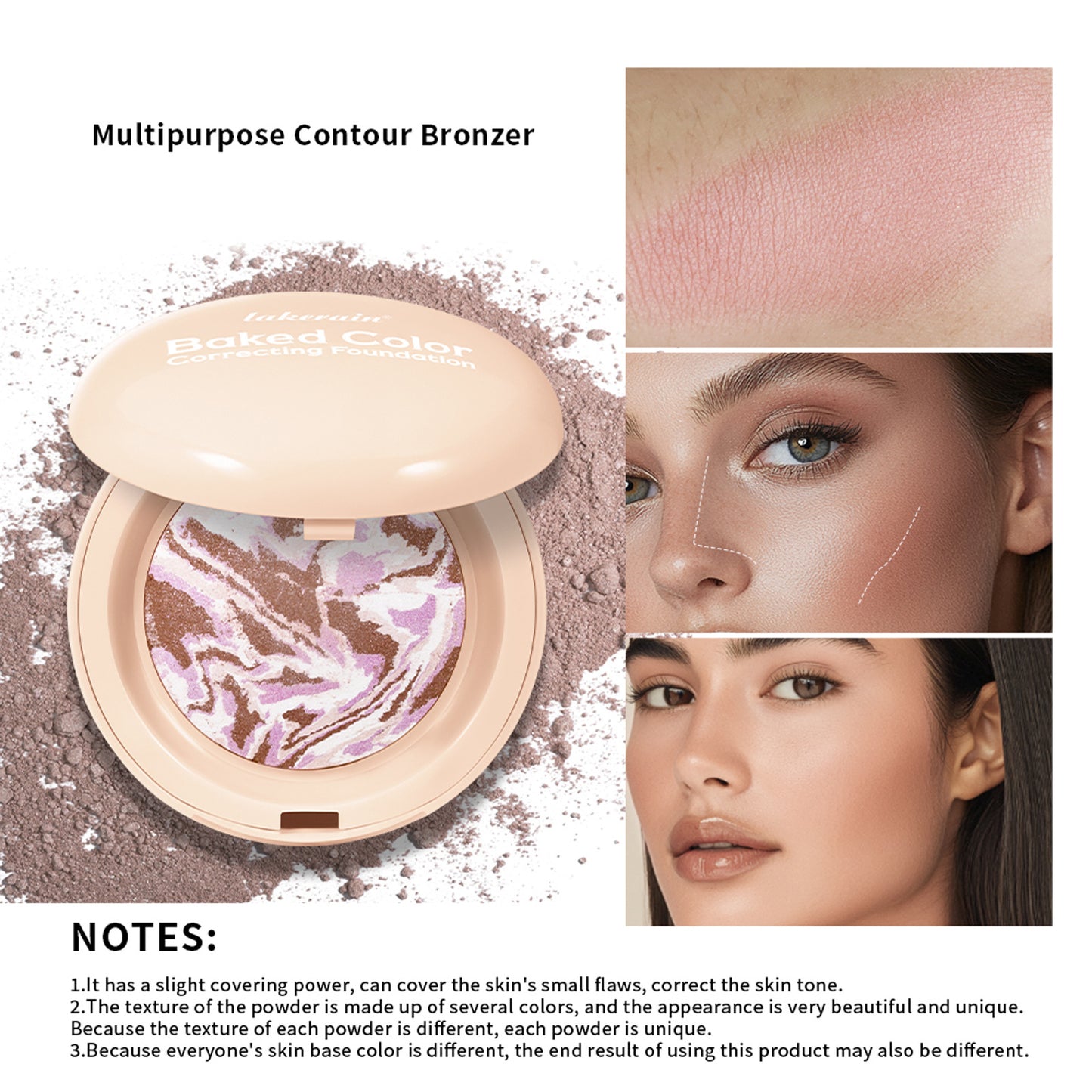 Natural Nose Shadow Blush Highlight Bronzing Powder