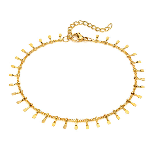 Anklet Stainless Steel Ring Tassel Anklet Bohemian Beach Foot Ornaments