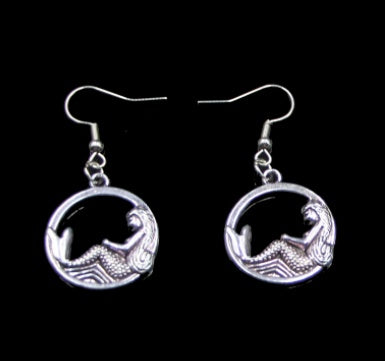 Mermaid cute Harajuku earrings Japanese and Korean personality female jewelry earrings earrings earrings