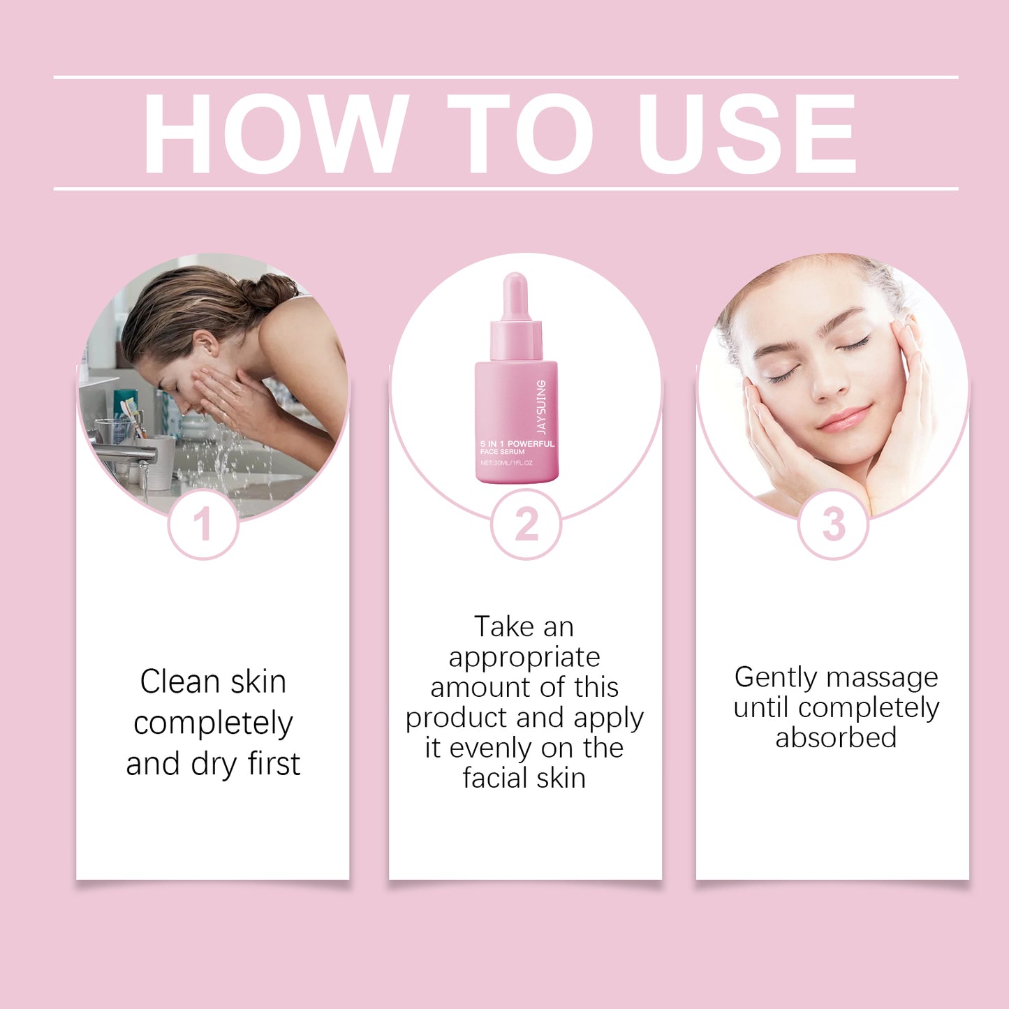 Jaysuing 5 In 1 Moisturizing Essence, Moisturizing, Firming And Repairing Facial Skin Elastic Moisture Lock And Shine Serum