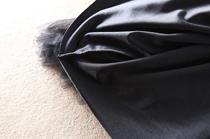 Velvet Stitching Mesh Skirt Women