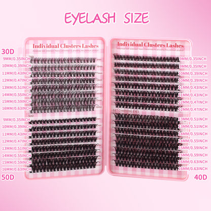 DIY Daily Natural Thick Segment Single Cluster False Eyelashes