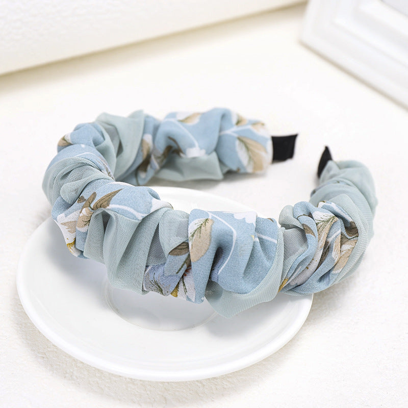 Sweet Girl Fashion Simple Pleated Chiffon Hair Band