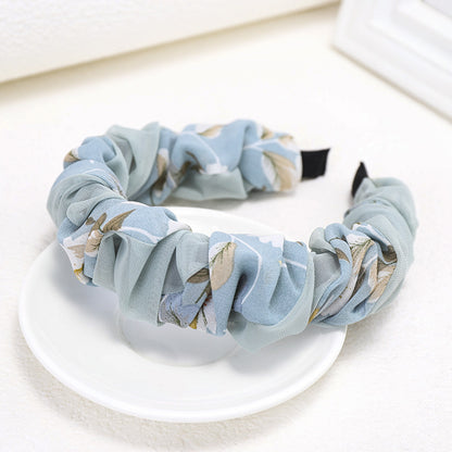 Sweet Girl Fashion Simple Pleated Chiffon Hair Band
