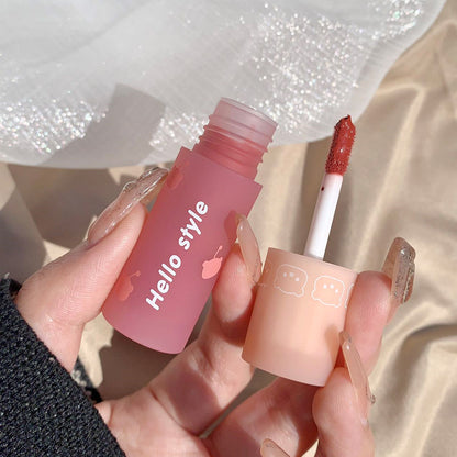 HELLOSTYLE Little Bear Soft Limited Lip Mud Girl Heart Matte Velvet Lip Lacquer
