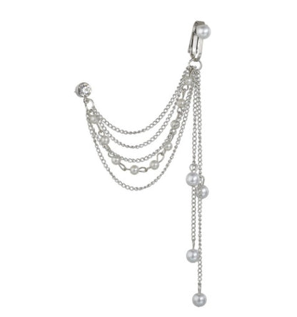 Pearl Multi-layer Chain Ear Bone Clip Personalized Fashion Earrings Female One Temperament Tassel Ear Clip Earrings