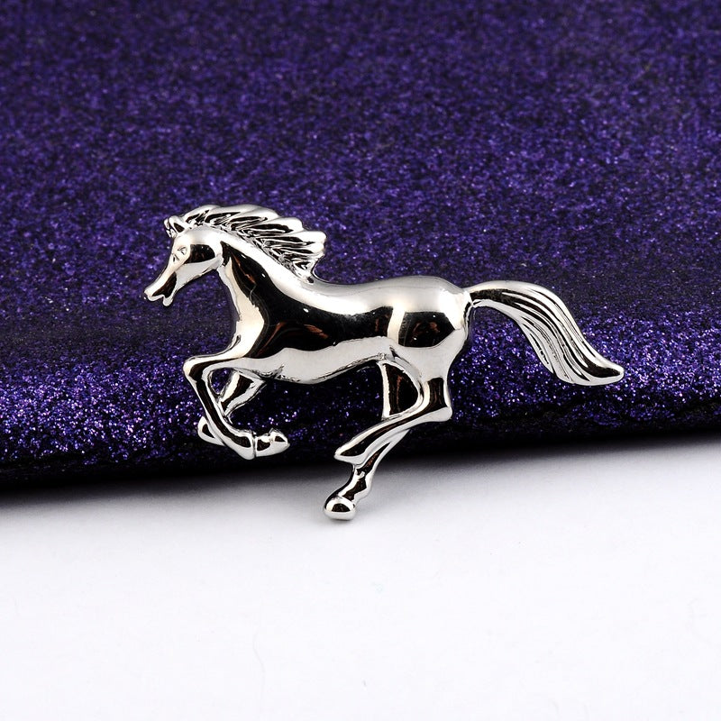 Men's Running Horse Temperament Brooch Pin Buckle
