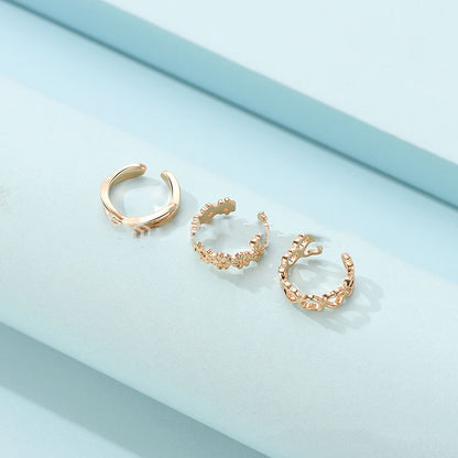 Trendy Holiday Style Beach Toe Set Ring 3-Piece Set