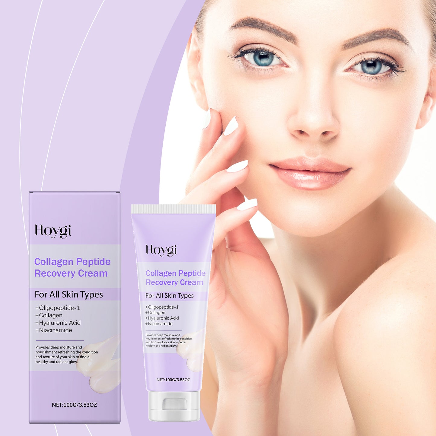 Hoygi Collagen Peptide Light Wrinkle Repair Cream Hydrates, Lightens Wrinkles, Nourishes Skin, Brightens Complexion