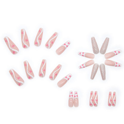 Wearable Finished Nail Beauty Love Fake Nails
