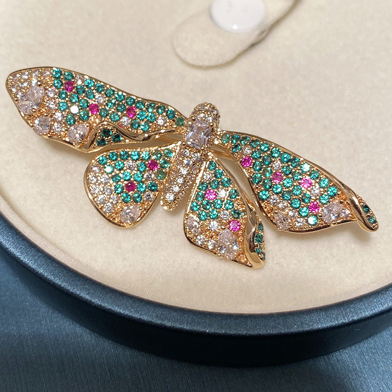 Freshwater Pearl Faux Enamel Painted Butterfly Brooch