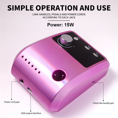 Electric Nail Drill Professional - 45000 RPM Nail File Kit Machine With LCD Display, Hand & Foot Control Low Noise For Acrylic, Gel Nails, Manicure & Pedicure - Salon & Home Use