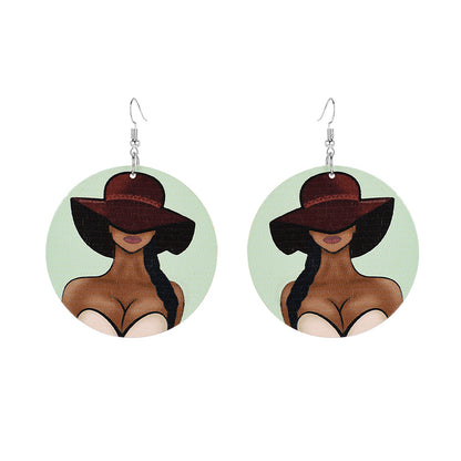 Printed Wooden Earrings Earrings