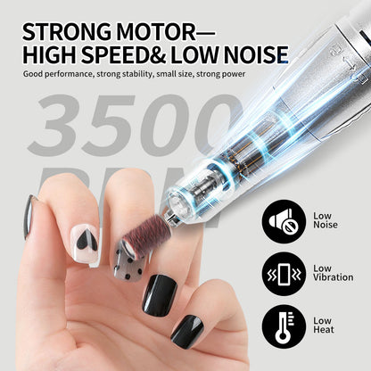 Professional Nail Drill, 35000 RPM Electric Mobile Drill For Acrylic Nails, Rechargeable Electric Nail File Machine Kit For Home Use, Salon Quality, Portable & Low Noise.