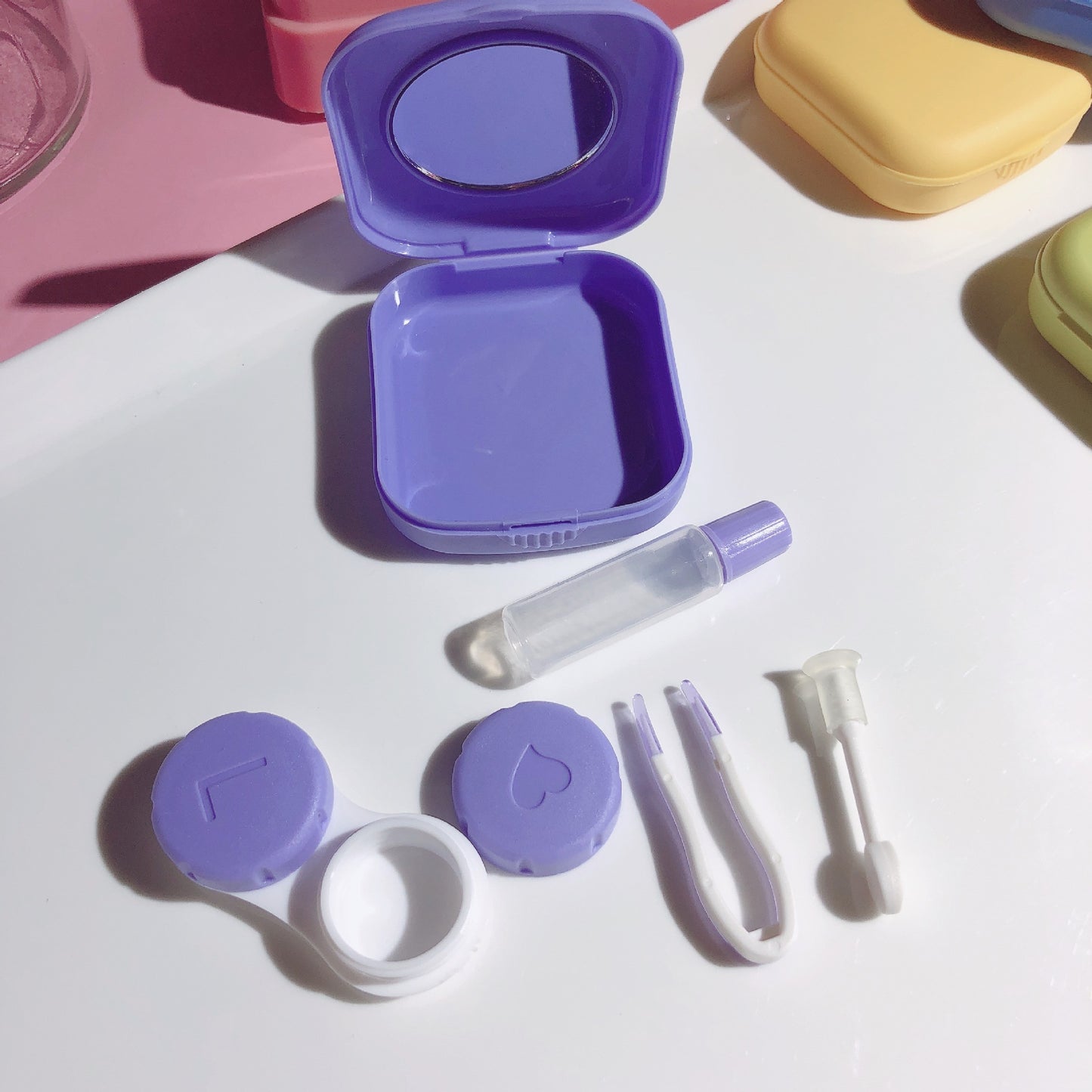 Candy Color Square Mini Contact Lens Case