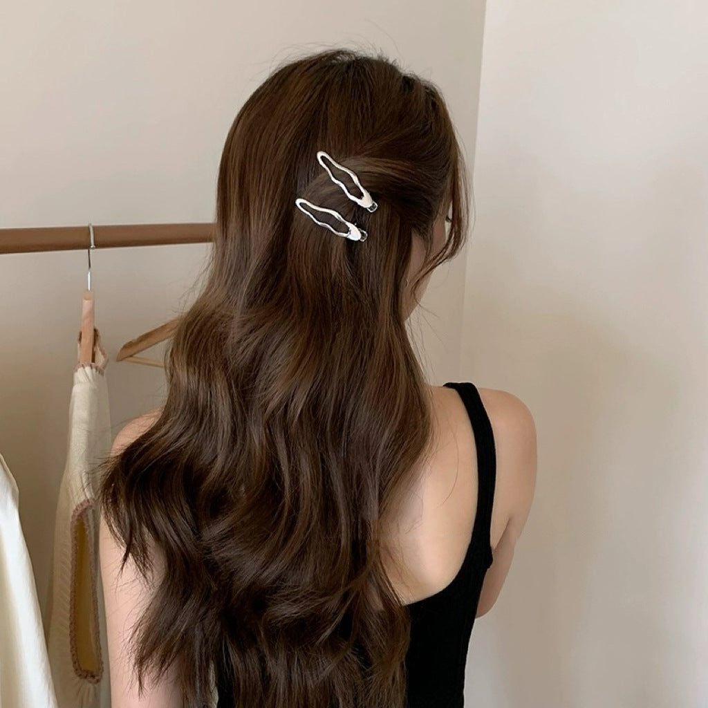 Bangs Duckbill Clip Hairclip Decoration Female Metal Wave Barrettes