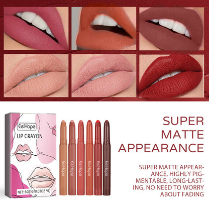 6-Color Matte Natural Lip Liner Set