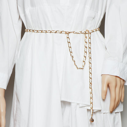 Thin Belt Fashion Chain Braided Waist Waist Closure