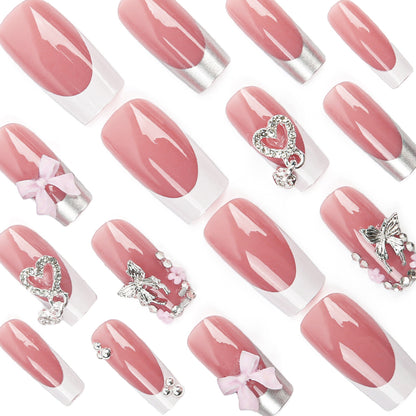 Women's Fashion French Detachable Fake Nails