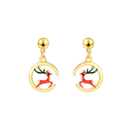 Elk Earrings Christmas Women's Decorative Earrings Long Earrings
