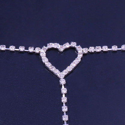 Simple Full Diamond Love Leg Chain Waist Chain