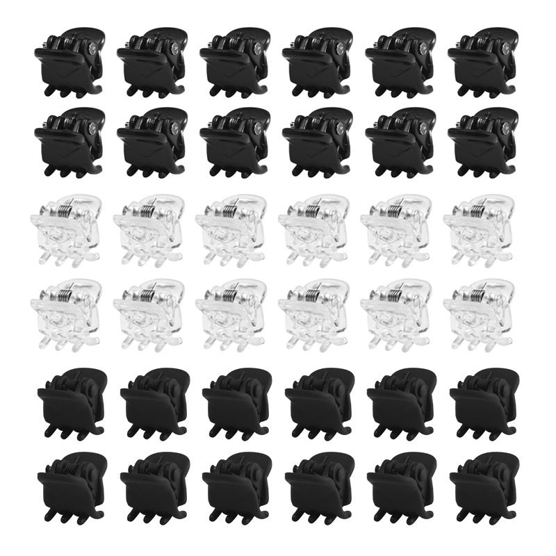 Matte Black Mini Claw Clip 1cm Female Bangs Small Hairclip Children's Broken Hair Braided Net Red Jewelry