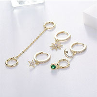 Moon Star Set Ear Clip Earrings