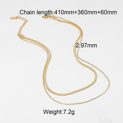 Chunky Necklace Double Snake Chain Necklace