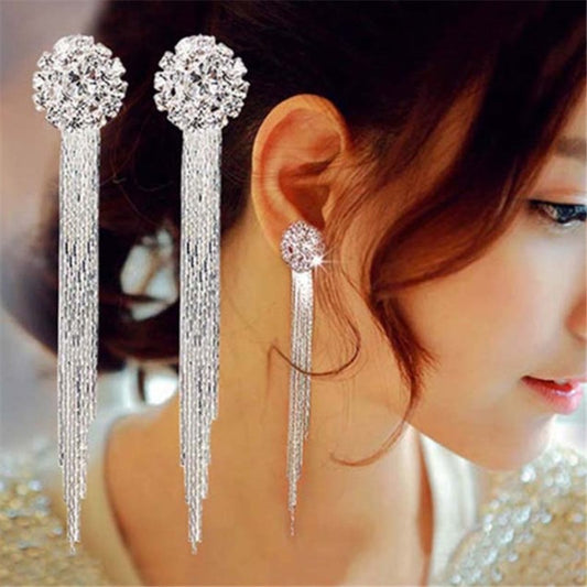 Crystal tassel earrings earrings