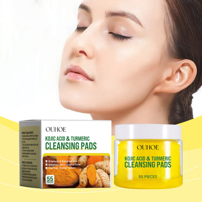 OUHOE  Turmeric Cleansing Pad Gently Cleanses Facial Skin, Brightening And Moisturizing Refreshing Skin Care Cleansing Pad