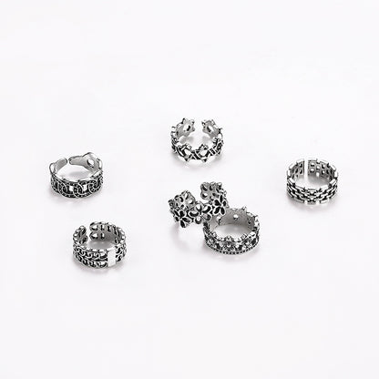 Retro Hollow-out Petals Opening Adjustable Toe Ring Women