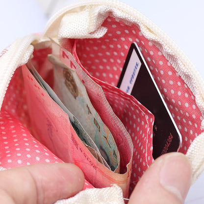 Canvas Coin Purse Cartoon Creative Cloth Storage Bag Sanitary Cotton Bag Aunt Bag Handheld Portable Women Wallet