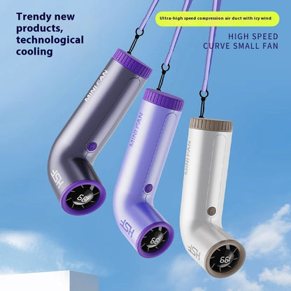 High-speed Portable Fan Little Turbine Digital Display Charging Long Endurance Portable Fan Rechargeable Strong Wind 199 Gear Speed Electric Adjustable Turbo Handheld Fan