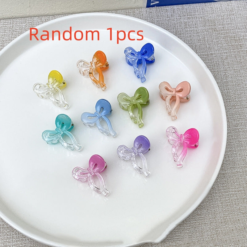 Candy Color Delicate Gradient Bow Small Hairclip Color Mini Jaw Clip