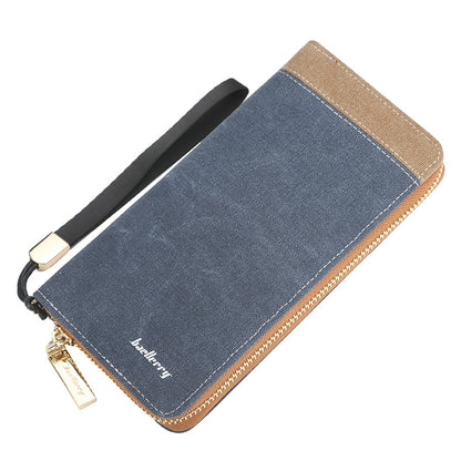 Vintage canvas clutch bag zipper clutch bag