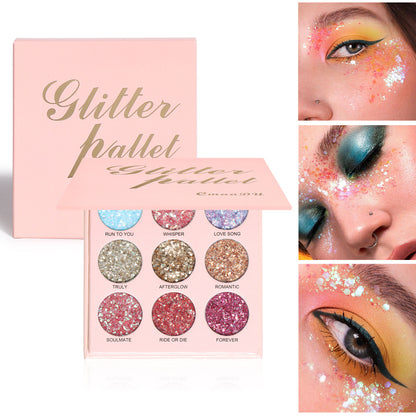 Matte And Metallic 9 Shades Of Glitter Eyeshadow