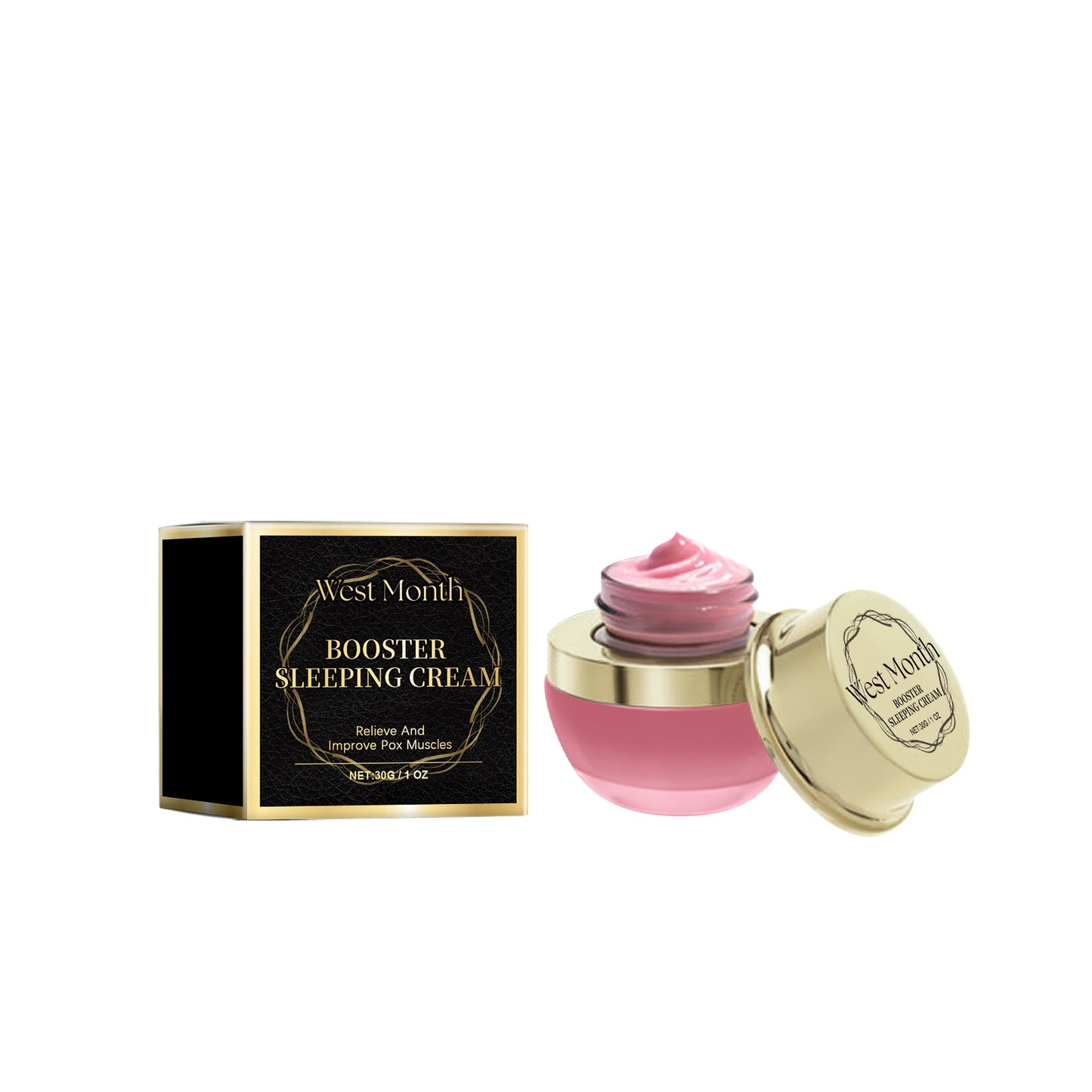 West&Month Booster Sleeping Cream, Whitening And Brightening Facial Skin Deep Hydrating Sleep Mask