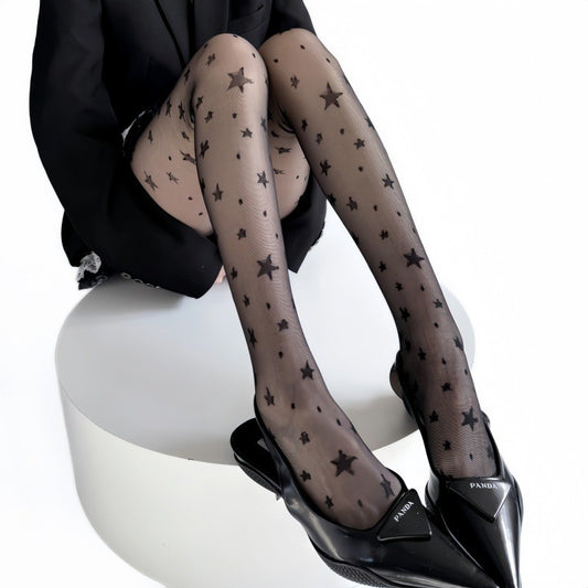 Dot Star Jacquard Pantyhose Stockings, Cute Personality, Slimming And Trendy Stockings For Women