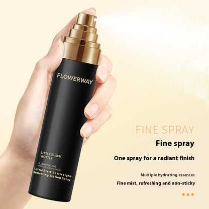 Small Black Bottle Light Sense Makeup Mist Spray Fast Film Forming Long-lasting Finishing