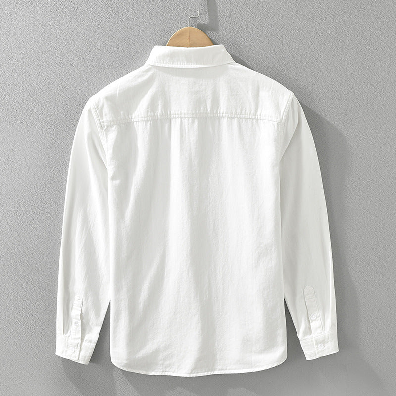 Men's Stitching Long-sleeved Shirt Fashion Cotton Casual All-match Artistic Loose Top