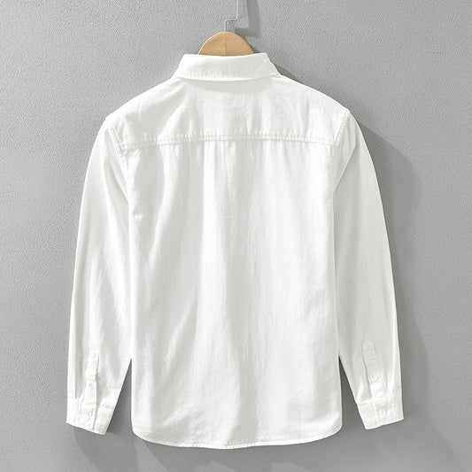 Men's Stitching Long-sleeved Shirt Fashion Cotton Casual All-match Artistic Loose Top