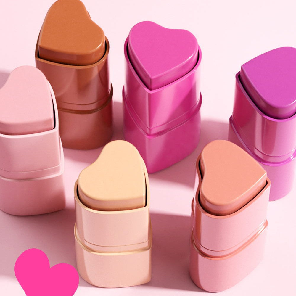 6 Colors Love Heart Blusher Contour Stick Facial Modification