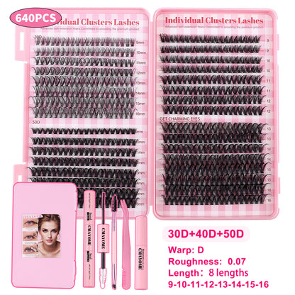 DIY Daily Natural Thick Segment Single Cluster False Eyelashes